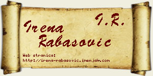 Irena Rabasović vizit kartica